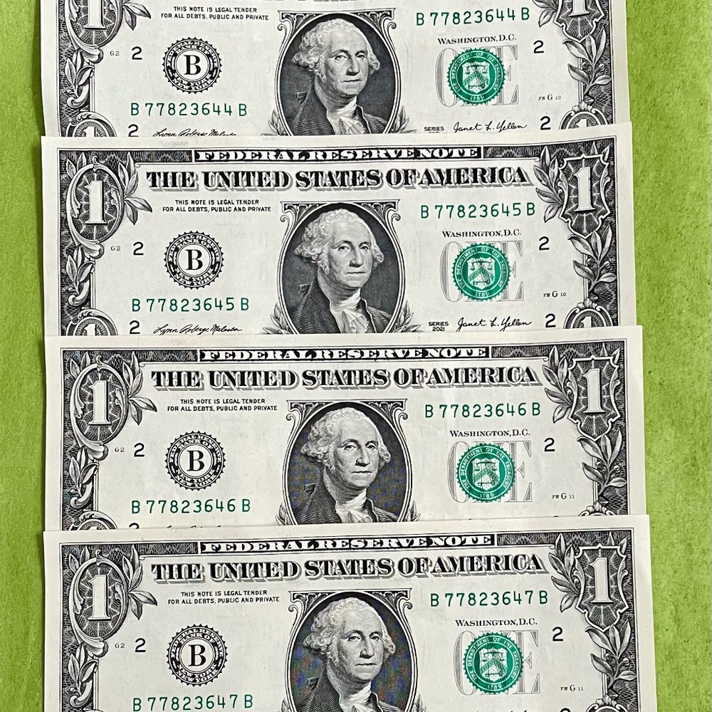 2021 Sequential Dollar Bills (4) B Series